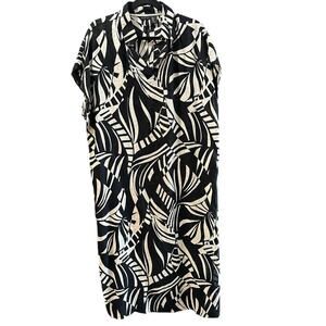 Tahari Abstract Print Stretch Tunic Shirt Dress Size Large